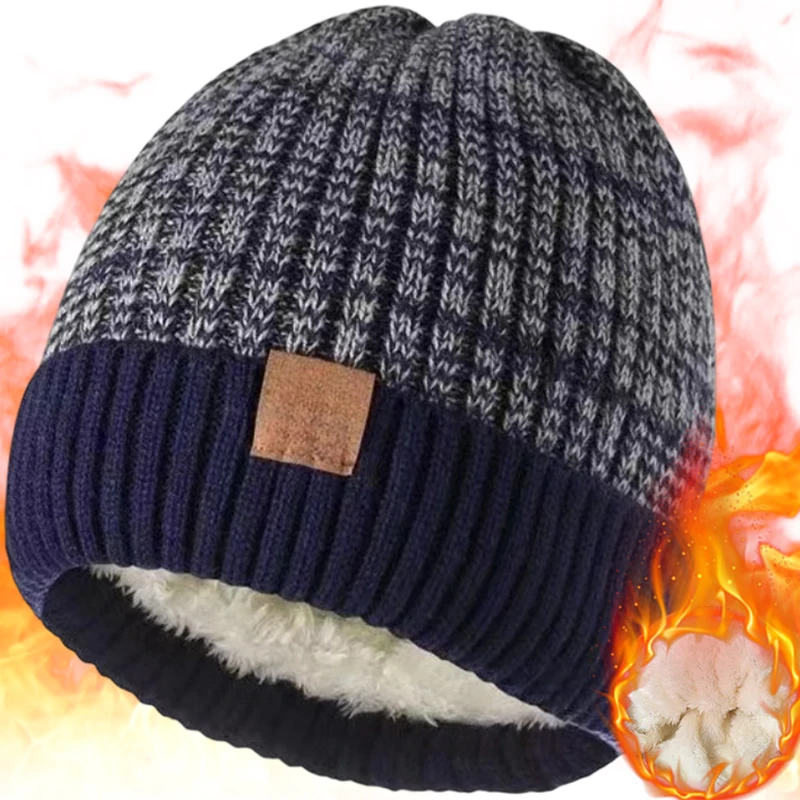 

Velvet Knitted Hats for Men and Women Winter Couple Outdoor Snow Thickened Warmth 2025 New Trendy Knitted Hat