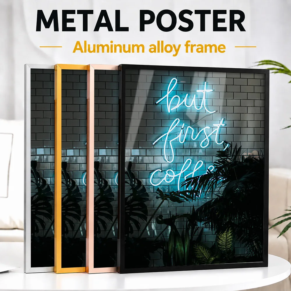 But First Coffee Framed Aluminum Metal Poster Customized Bar Menu Wall Art A Unique Gift For Home Hosts To Display In Kitchen