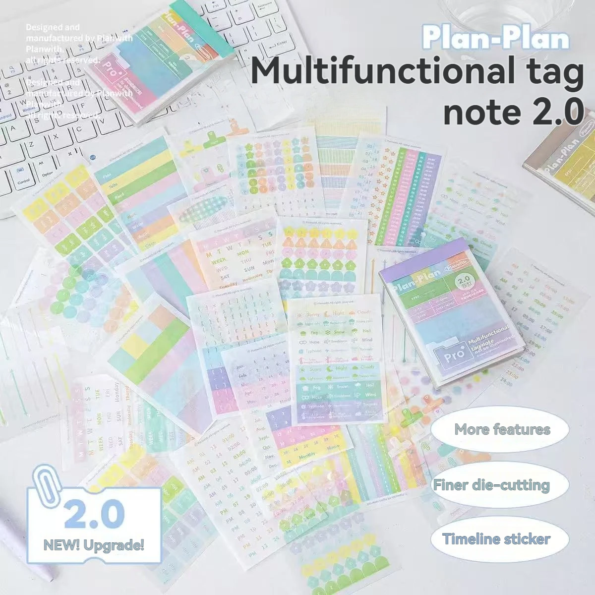 1PC Multifunctional Marker Tickers Colored Reminder Stickers Student Message Planner Index Stickers and Note Stickers