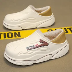 Waterproof Slipper Men's Slippers Couple Women Home Shoes Thick Bottom Add Cotton Soft and Comfortable Warm Non-Slip Indoor New