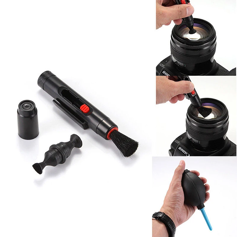 3 in 1 Portable Camera Clean Kit Cleaning Cloth Camera Cleaner Pen Air Blaster Blower Accessories Set for Camera Keyboard Phones