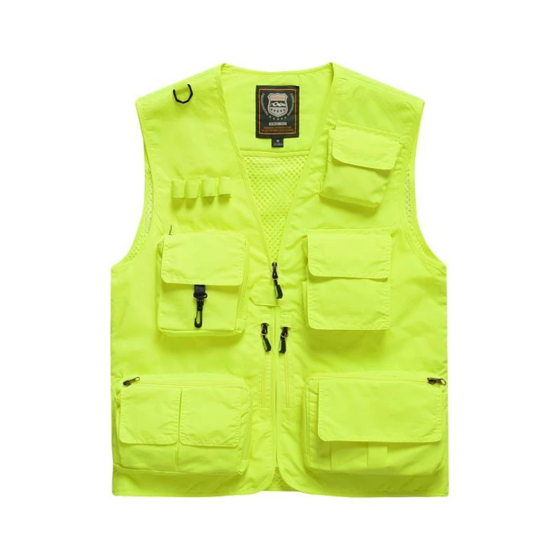 7XL Mens Fishing Vest Quick Dry Multi Pocket Work Vest Fishing Clothes  Tank Top Summer Breathable Mesh Outdoor Hiking Waistcoat