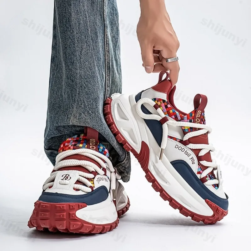 

Niche Design Low Top Thick Soled Casual Shoes for Men 2025 Autumn Mesh Breathable Fashion Versatile Comfortable Chunky sneakers