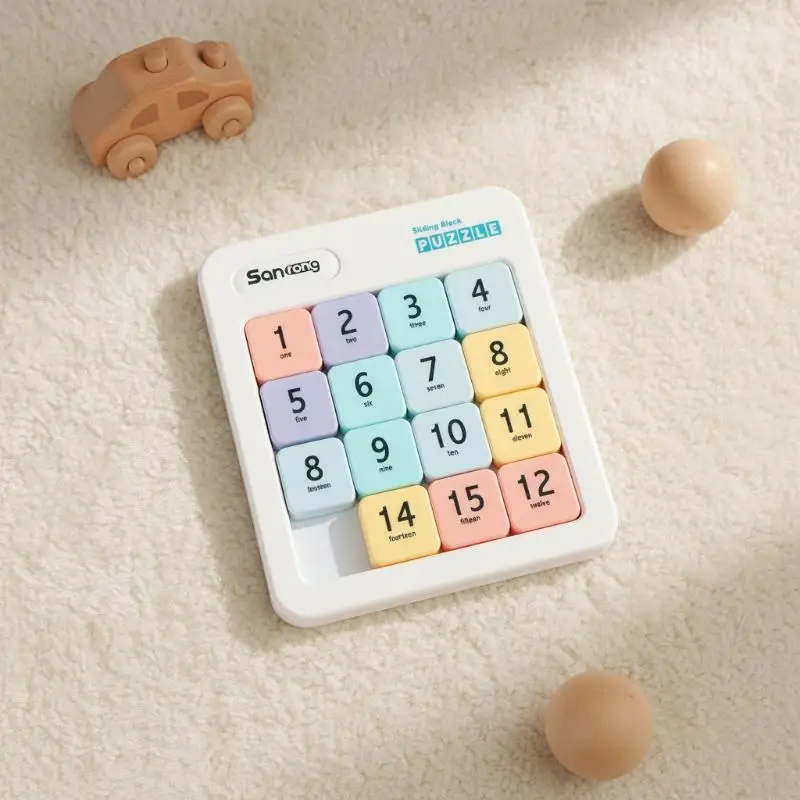Magnetic Number Slide Puzzle 15 Cells Huarong Road Smooth Movable Blocks Fun Interactive Game for Family Gatherings