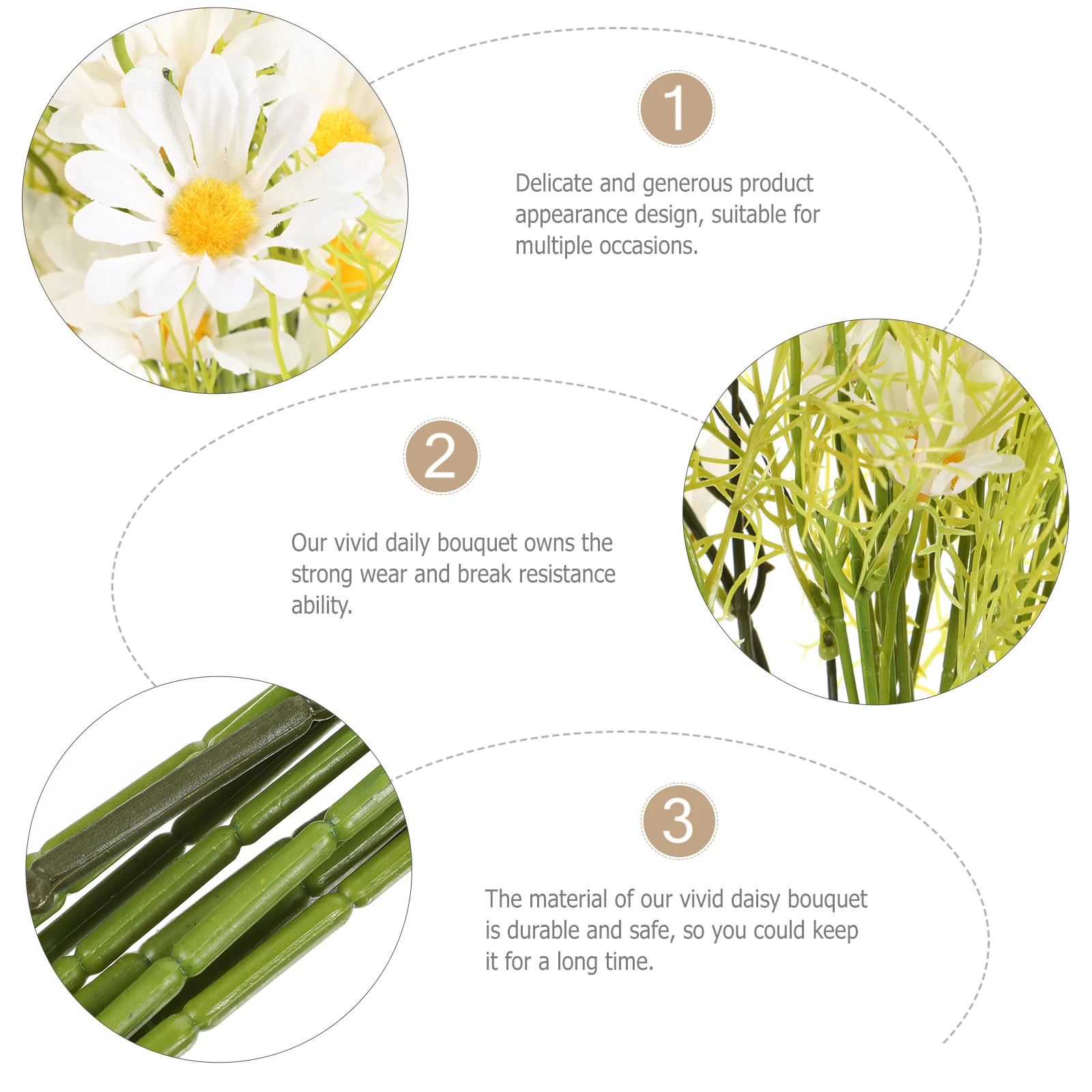 

10 Pcs Filling Artificial Bouquet Bride Home Decor Silk Cloth Simulation Flower Daisy