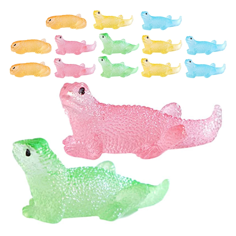 

15 Pcs Luminous Lizard Decoration Fairy Garden Mini Crafts Resin Ornaments Statue