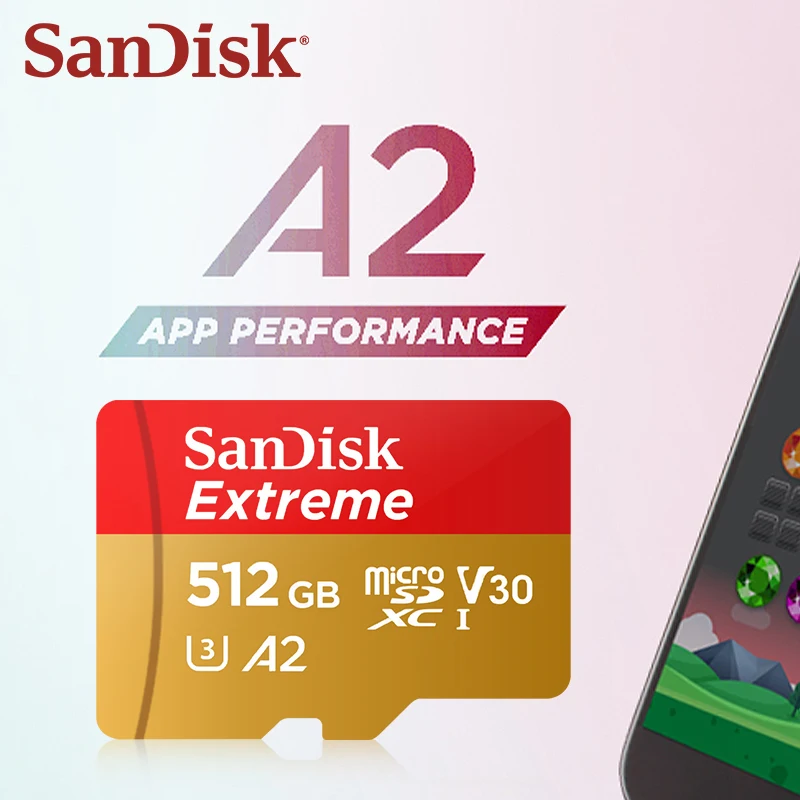サンディスク-エクストリーム-microsdxcカード-スピードアップ-190mb-秒-a2-u3-v30-32gb-64gb-128gb-256gb-512gb-1tb-メモリカード-4k動画対応