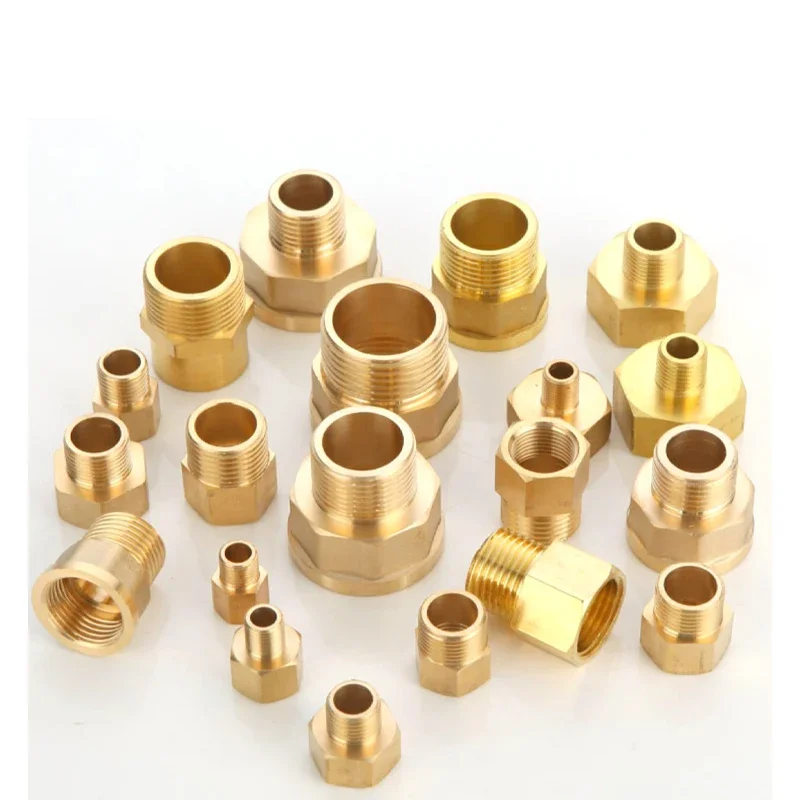 Brass 1/8 1/4 3/8 1/2 3/4 Female to Male Threaded Hex Bushing Reducer Copper Pipe Fitting Water Gas Adapter Coupler Connector