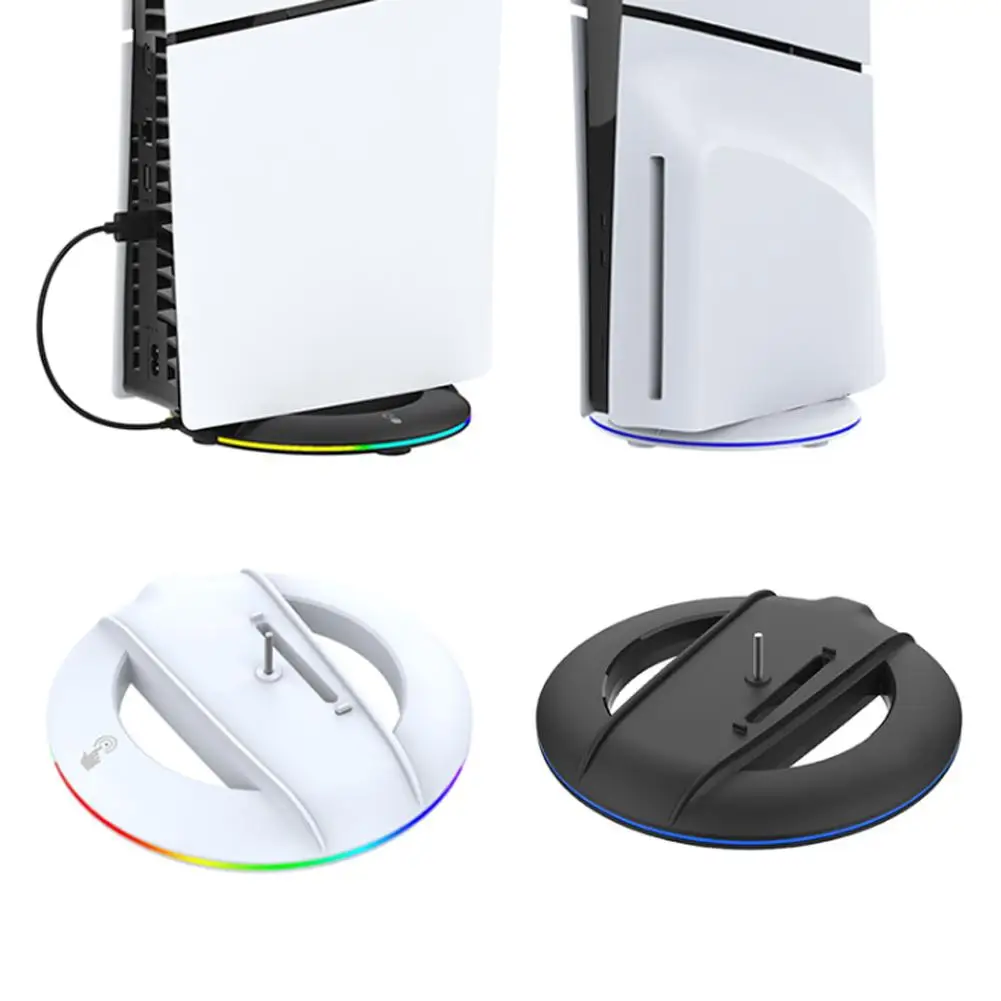 Vertical Stand for PS5 Pro PS5 Slim Game Console Accessories Super Stable Base for PlayStation 5 Vertical Stand with RGB Lights