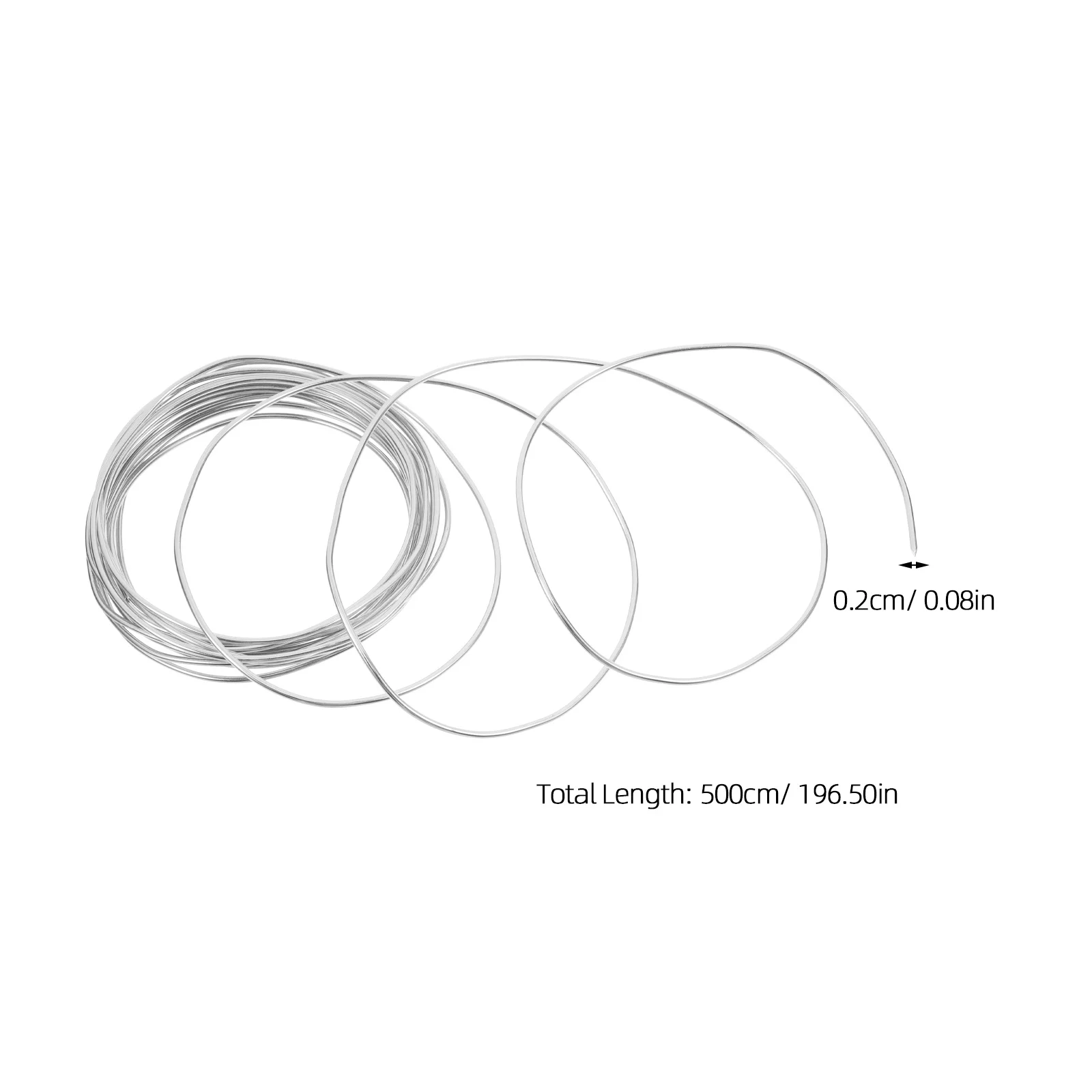 سلك ألومنيوم بطول 5 متر للحرف اليدوية، سلك صنع المجوهرات المرن، مشاريع فنية ذاتية الصنع، شرائط معدنية فضية للهواة