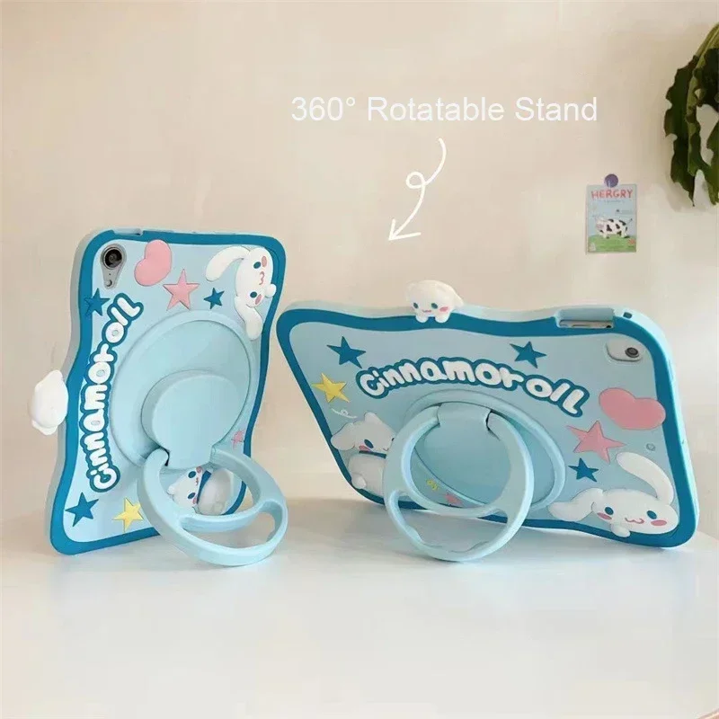 Cinnamoroll ipad caso para ipad 7/8/9/10th bonito silicone tablets caso mini 5/6 ar 4/5 11 polegada pro 18/20/21/22 9.7 polegada ipad caso