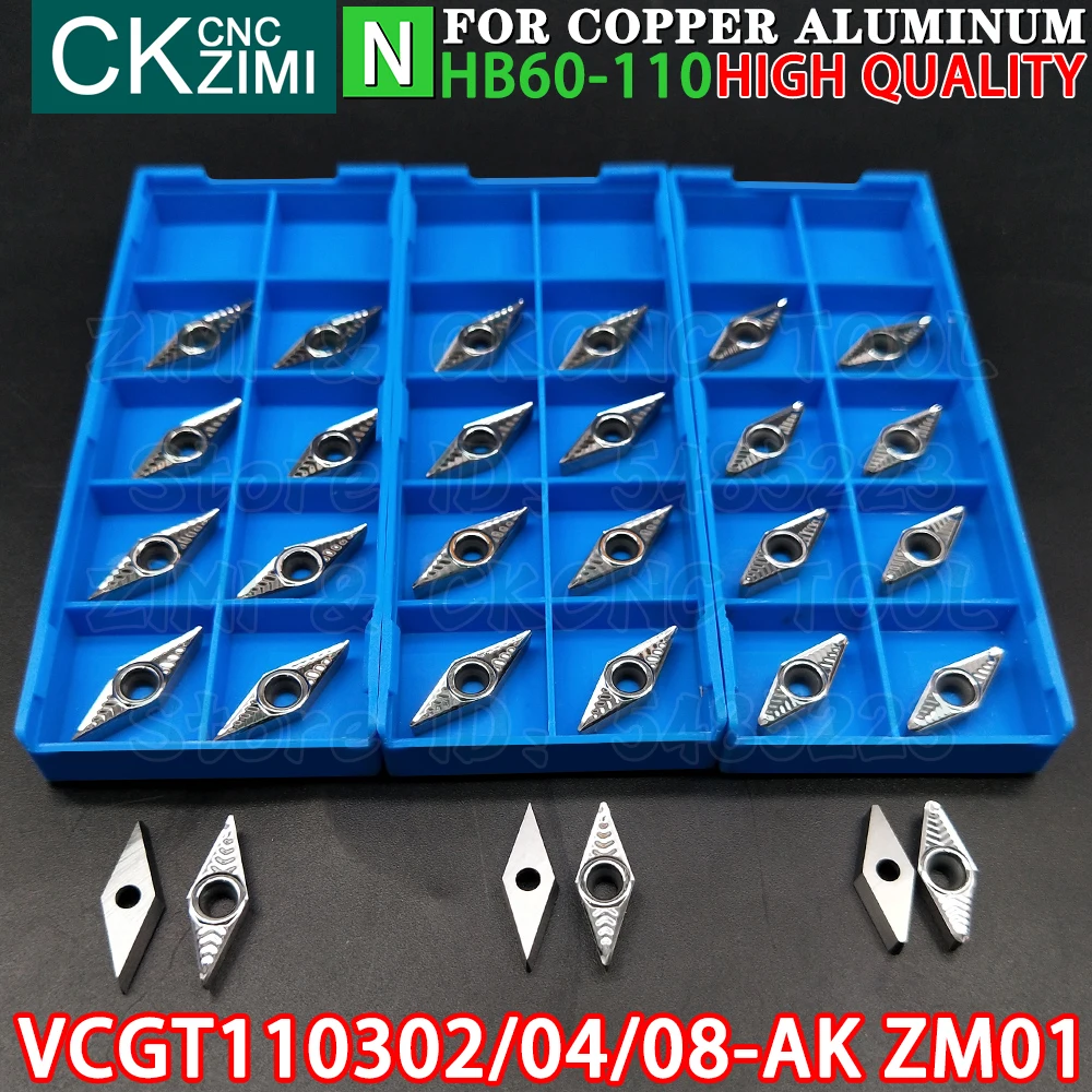 VCGT110302-AK ZM01 VCGT110304-AK ZM01 VCGT110308-AK ZM01 VCGT 1103 VCGT1103 كربيد الألومنيوم إدراج تحول إدراج أدوات التصنيع باستخدام الحاسب الآلي الميكانيكية مخرطة معدنية أدوات القطع