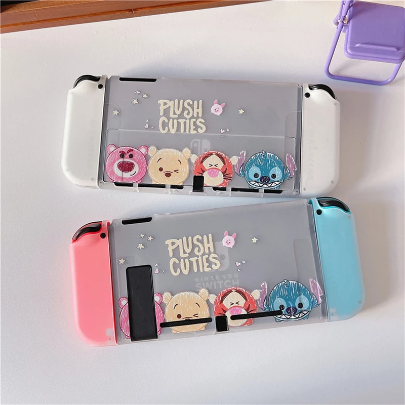 Disney Stitch Soft Case Charging Dock Station Cover Protective Shell for Nintendo Switch Oled NS Console Crystal Protector Skin