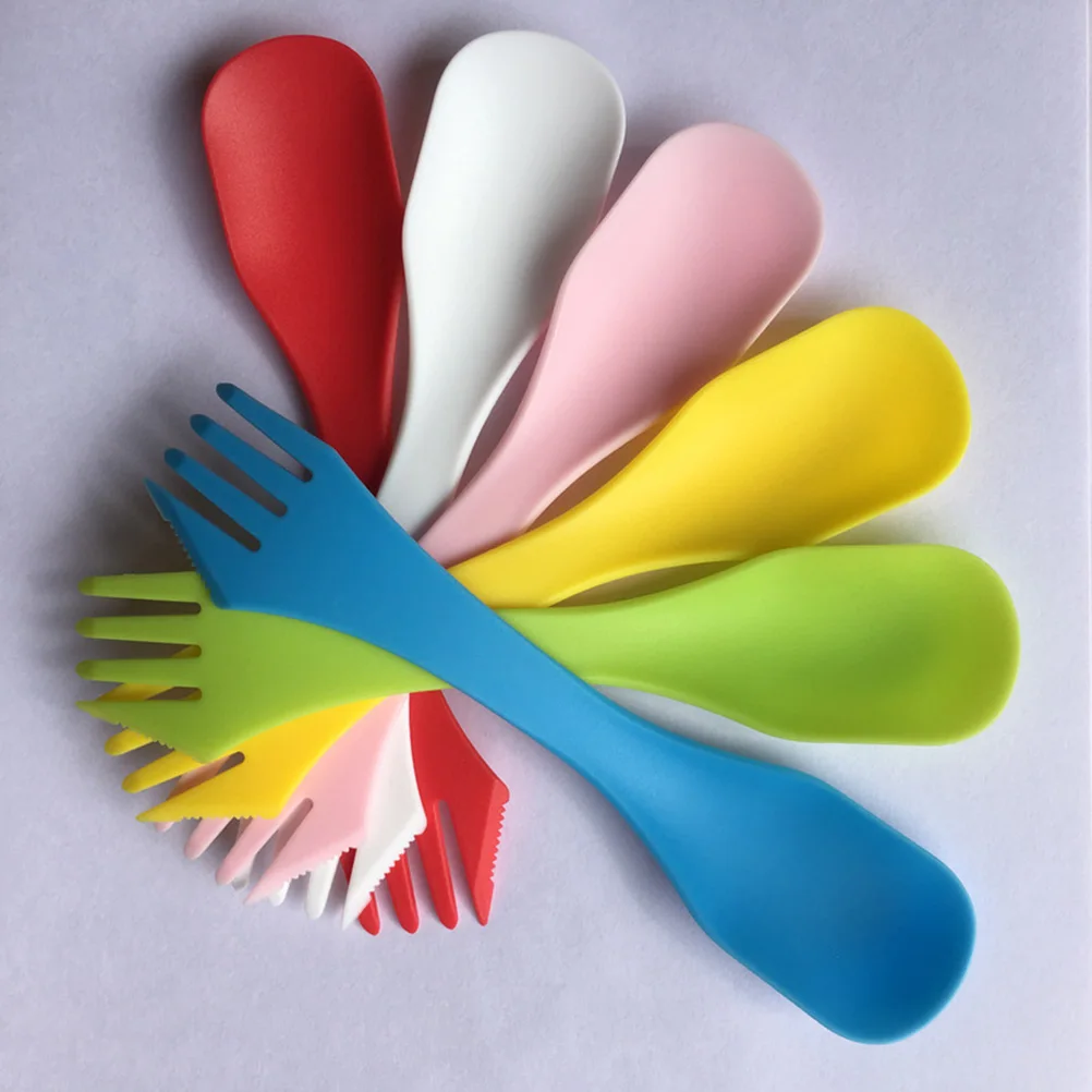 

10 Pcs Cutlery Camping Tableware Spoon Fork Travel 3 Utensil Knife Outdoor Portable