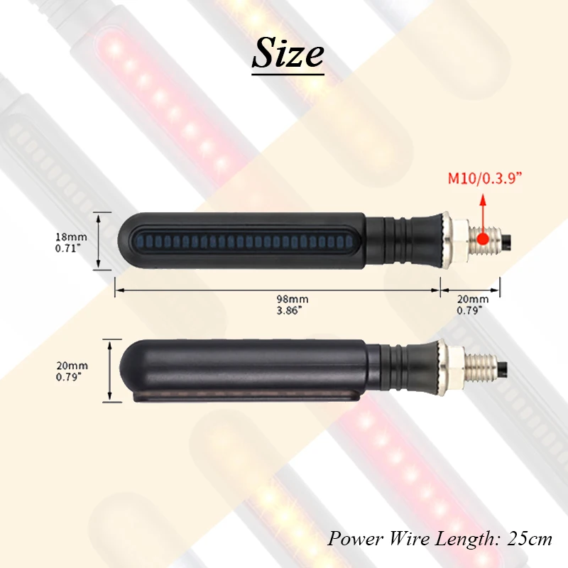 Universal LED Motorcycle Turn Signal Lights Rear Lights Lamp M10 12V Waterproof Amber Flasher Indicator Blinker Moto Accessories image 5