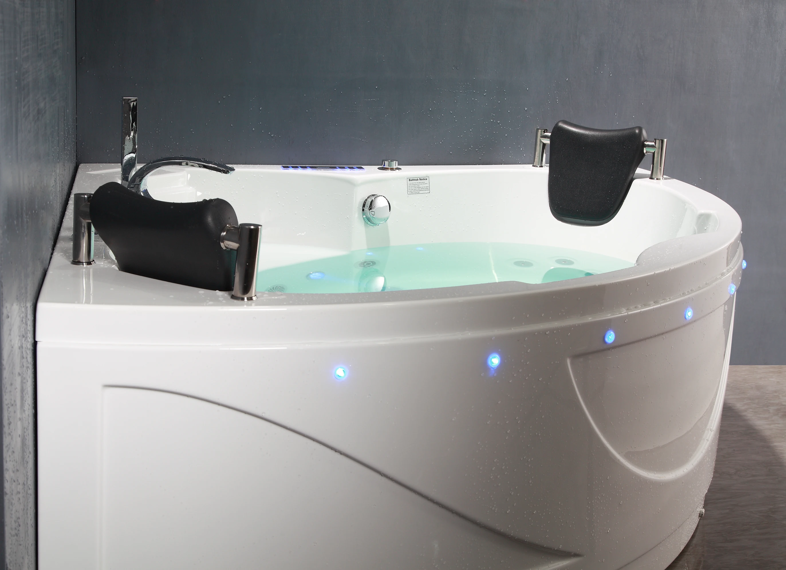 Custom Acrylic air Massage Bathtubs Waterfall Massage whirlpool Bathtub for Two People