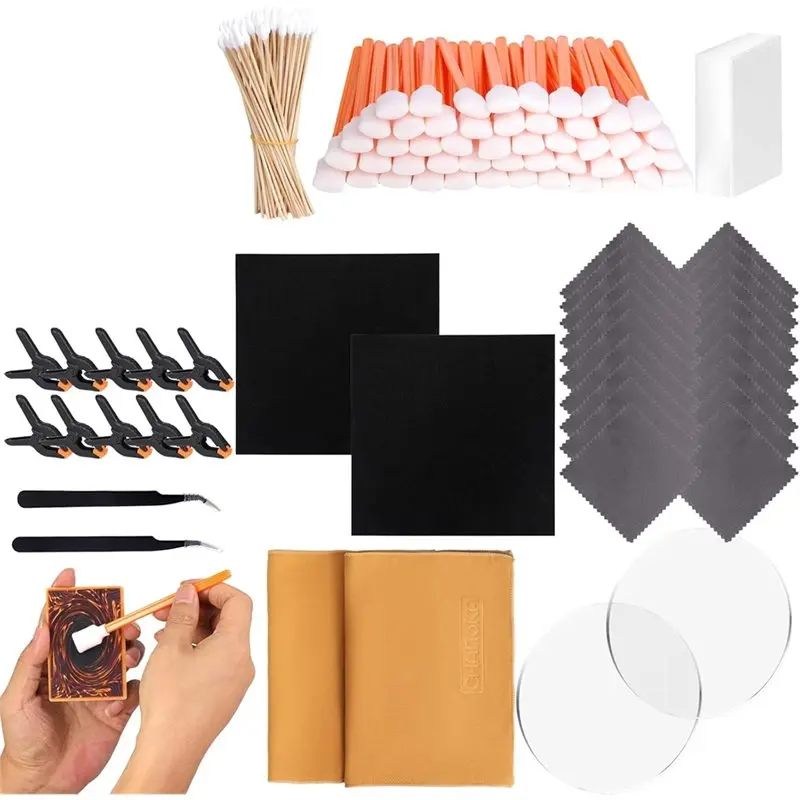 

ABSQ-Card Cleaning Kit Trading Card Cleaning Kit & Sports Card Flattening Kit Care And Repair Tool For Card Collector