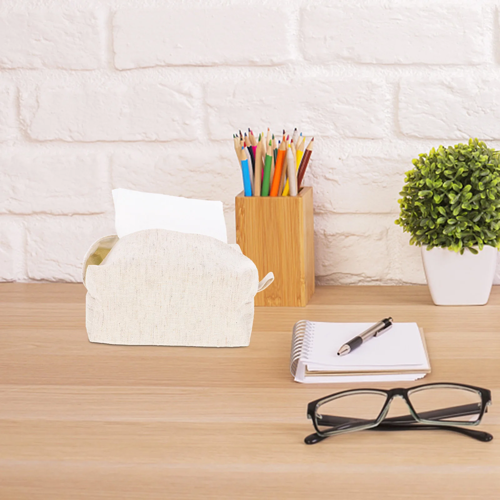 

Cotton Linen Tissue Box Cover Minimalist Hanging Organizer for Car Home Travel Vehicle Pocket Reusable Tissue Holder Storage Bag