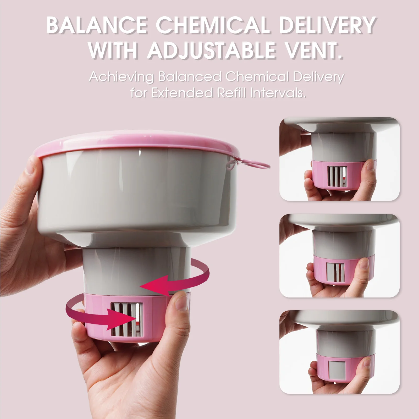 Dispensador químico flotante de cloro y bromo para piscina, flotador de cloro grande para tabletas de 3 ", soporte para cloro