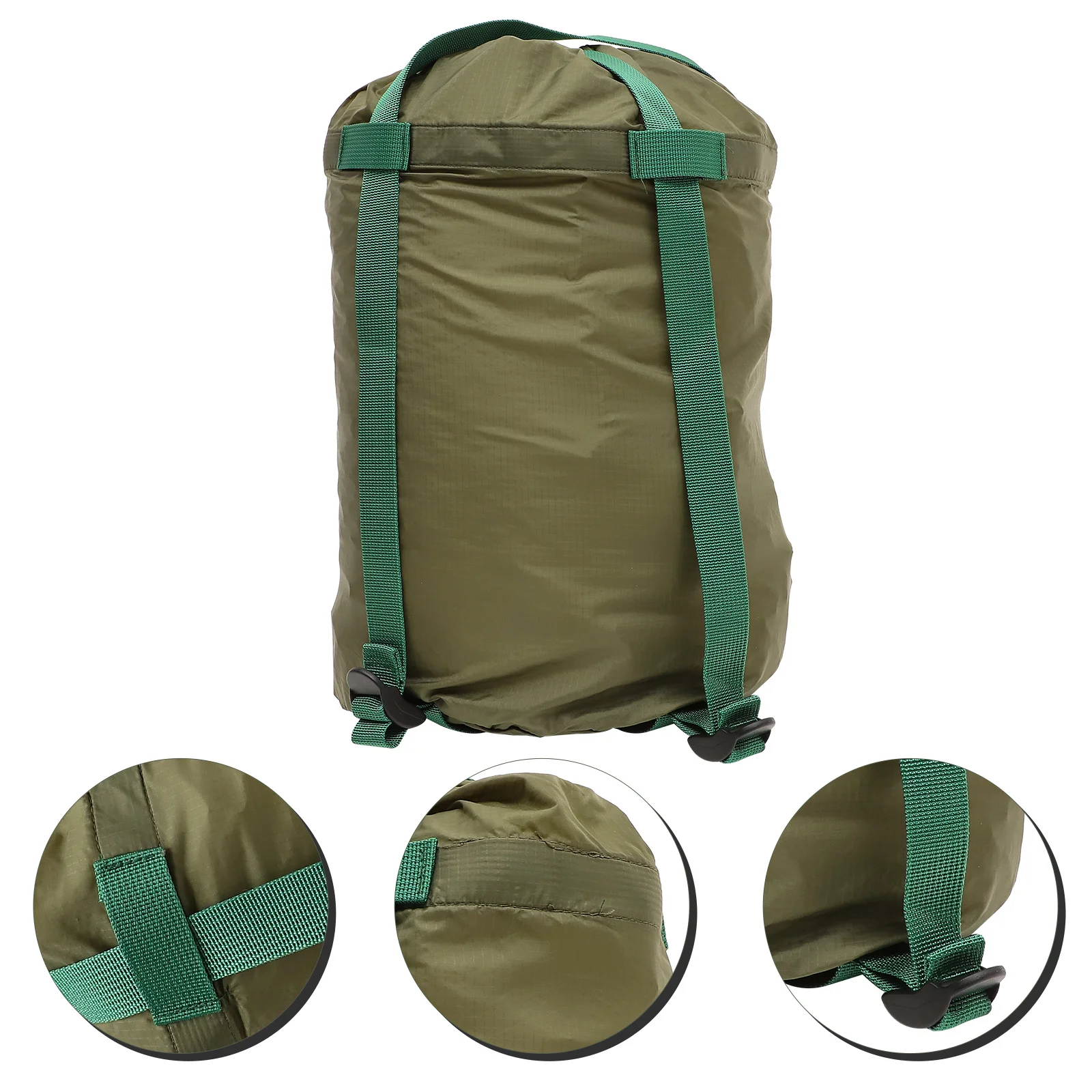 

Portable Clothes Storage Compression Bag Green 20x46cm Drawstring for Hiking Camping Quilts Storage Outdoor Nylon Bag