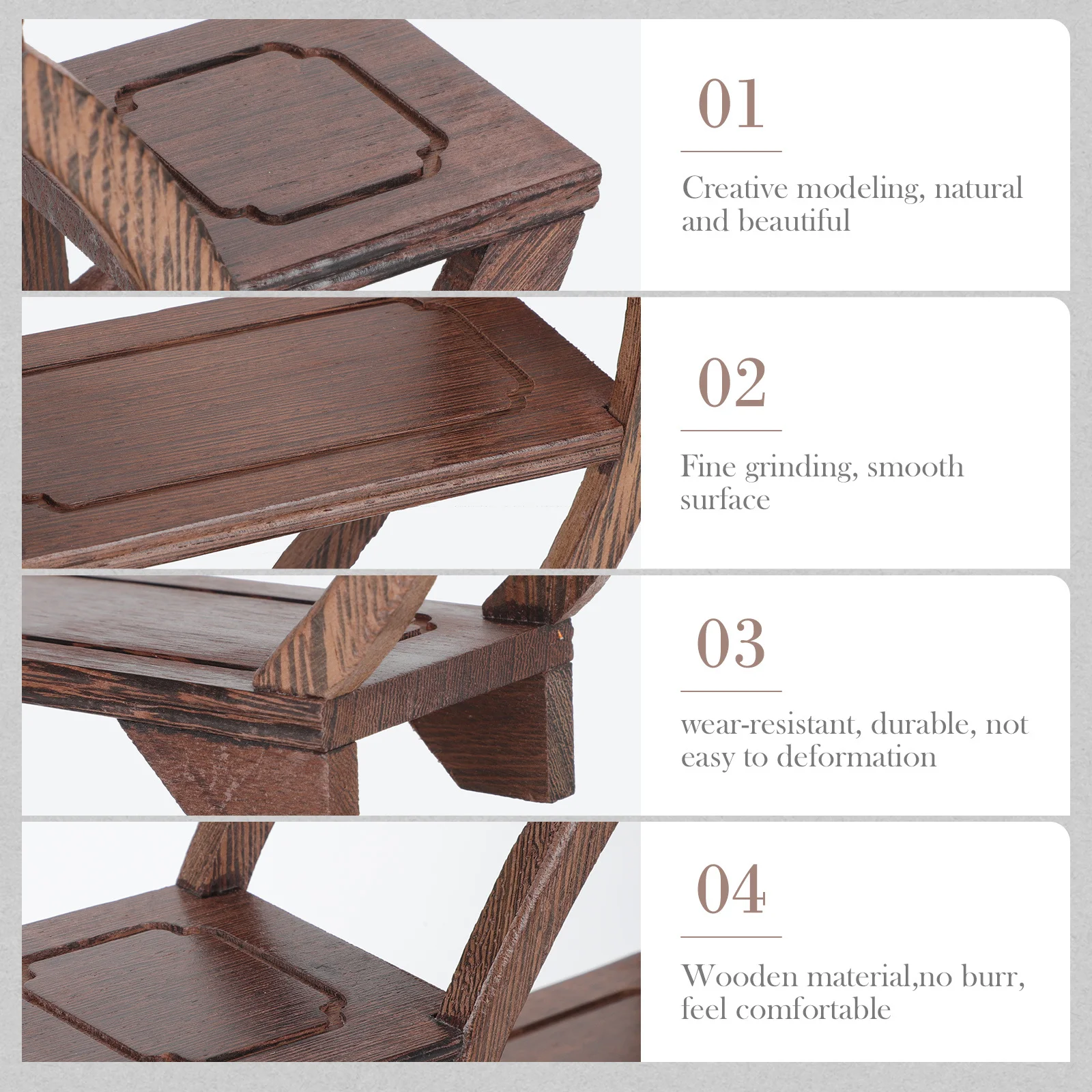 

Display Stand Wooden Vintage Craft Display Shelf Home Decor Curio Showing Rack for Living Room Restaurant Tea