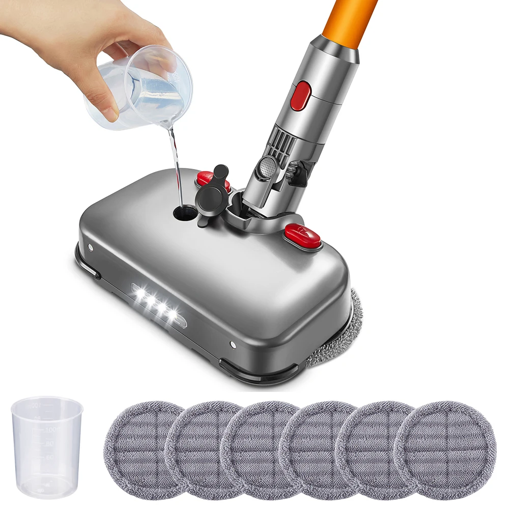 For Dyson Vacuum Cleaner Electric Wet And Dry Mopping Cleaning Head V7 V8 V10 V11 Suction And Mop One Brush Head With LED Light