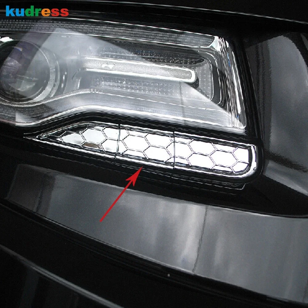 For Jeep Grand Cherokee 2014 2015 2016 Chrome Car Front Headlight Head Light Lamp Spray Cleaner Cover Trim Exterior Accessories