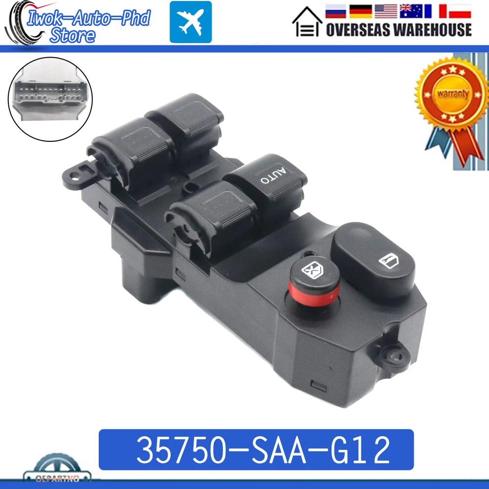 35750-SAA-G12 Electric LHD Front Left Master Power Window Control Switch Lifter Button For Honda Jazz Fit 2003-2008 35750SELP11