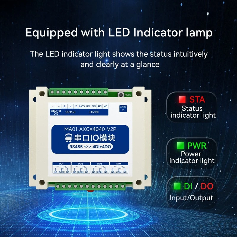 وحدة شبكات الإدخال/الإخراج التسلسلي RS485 بروتوكول Modbus RTU DI/DO CDEBYTE MA01 سلسلة جديدة عزل السكك الحديدية دليل الصف الصناعي