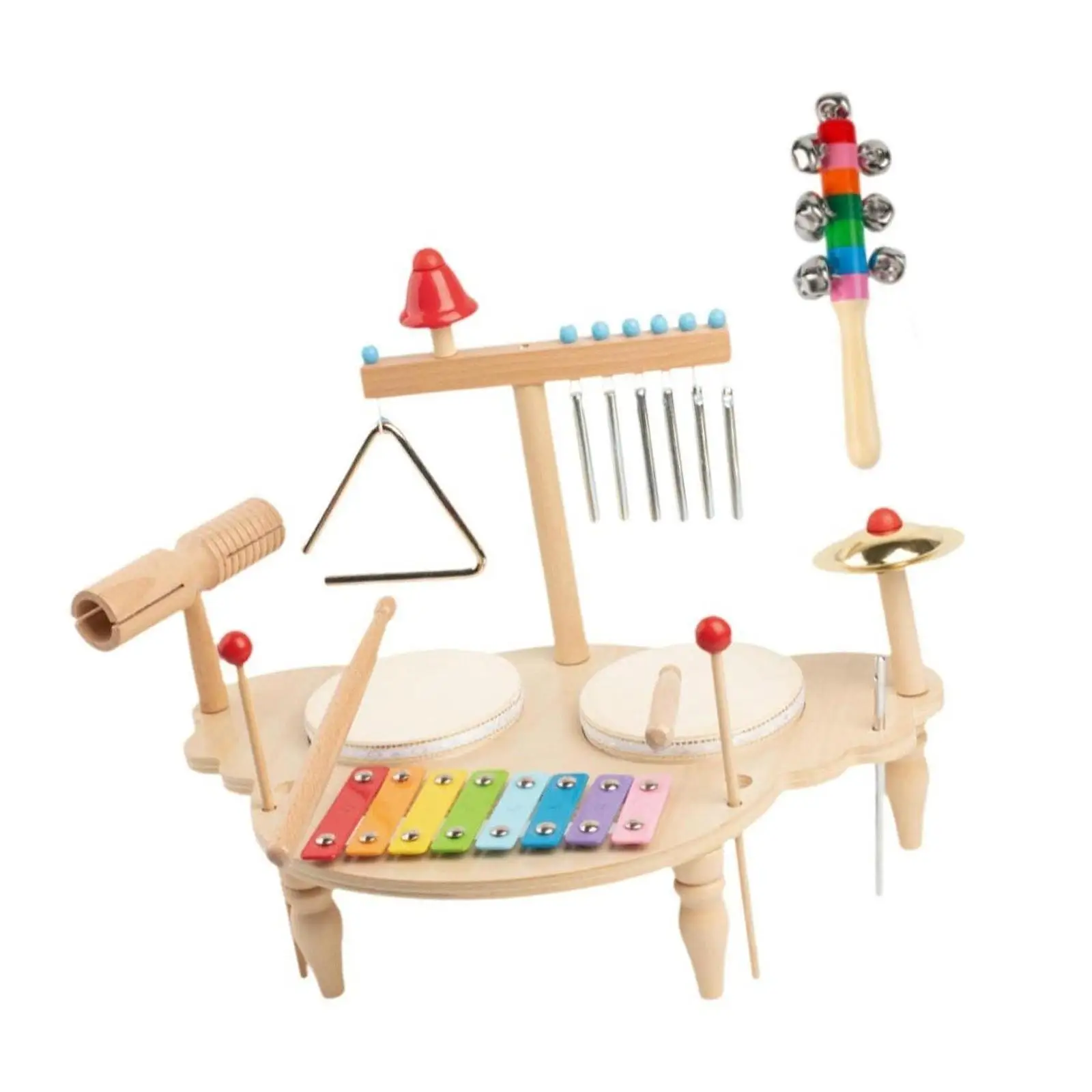 Xylophone Drum Set Cymbals Percussion Instruments for Toddlers Holiday Gifts