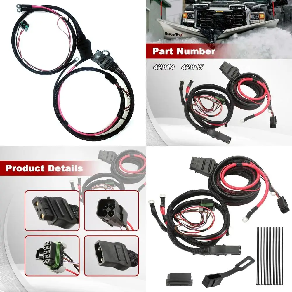 

Truck Side Battery & Plow Side Battery Cable Kit Fit for Western SnowEx Fisher Blizzard Snow Plow Replace 42014 42015, 4- Pin Po