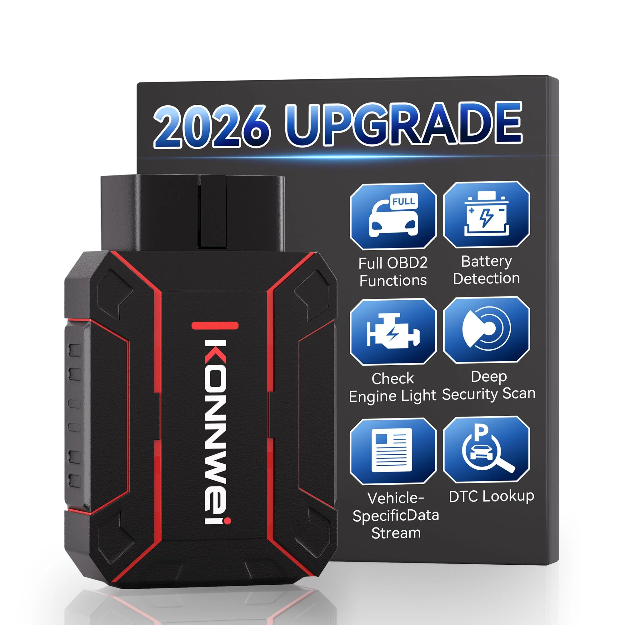 2026 KONNWEI MAXOBD Auto OBD2 Scanner Kabellos Bluetooth 5.0 Vollsystem-Diagnosegerät SRS SAS ABS DPF TPMS Batteriesystem Codeleser Kostenloser Versand