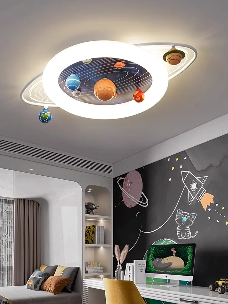 Children's Room Ceiling Lamp Boy Bedroom Light Kids Room Light Girl Space Planet Eye Protection Room Lamp