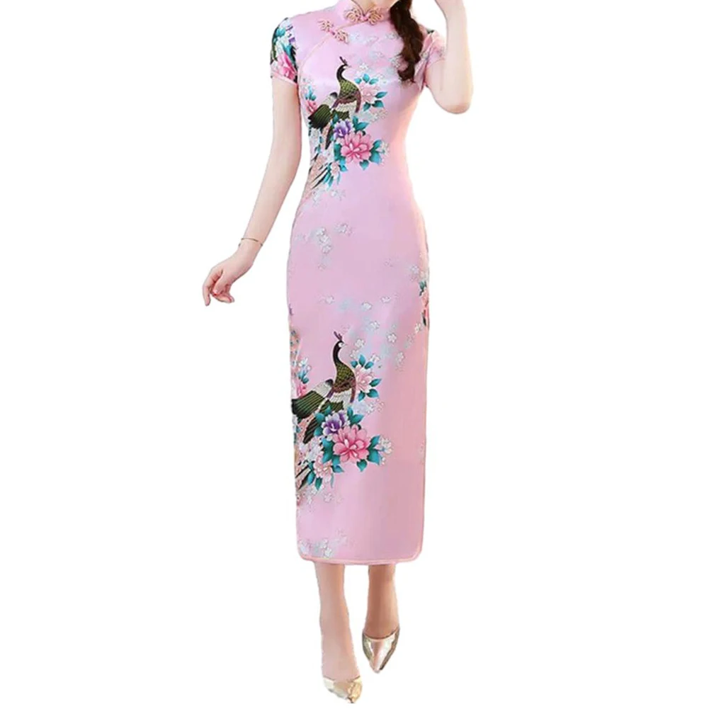 Sukienka Występ Republika Chińska Retro Jesień Młodzieżowy Styl Cheongsam Chiński Styl Elegancja Stójka