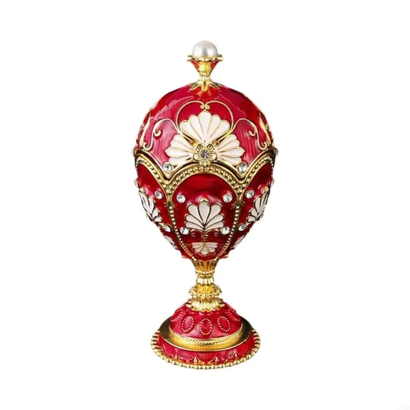 Jewelry Display Case Intricate Enamelwork And Spacious Compartment Designs Trinket Organiser With Crystal Rhinestones