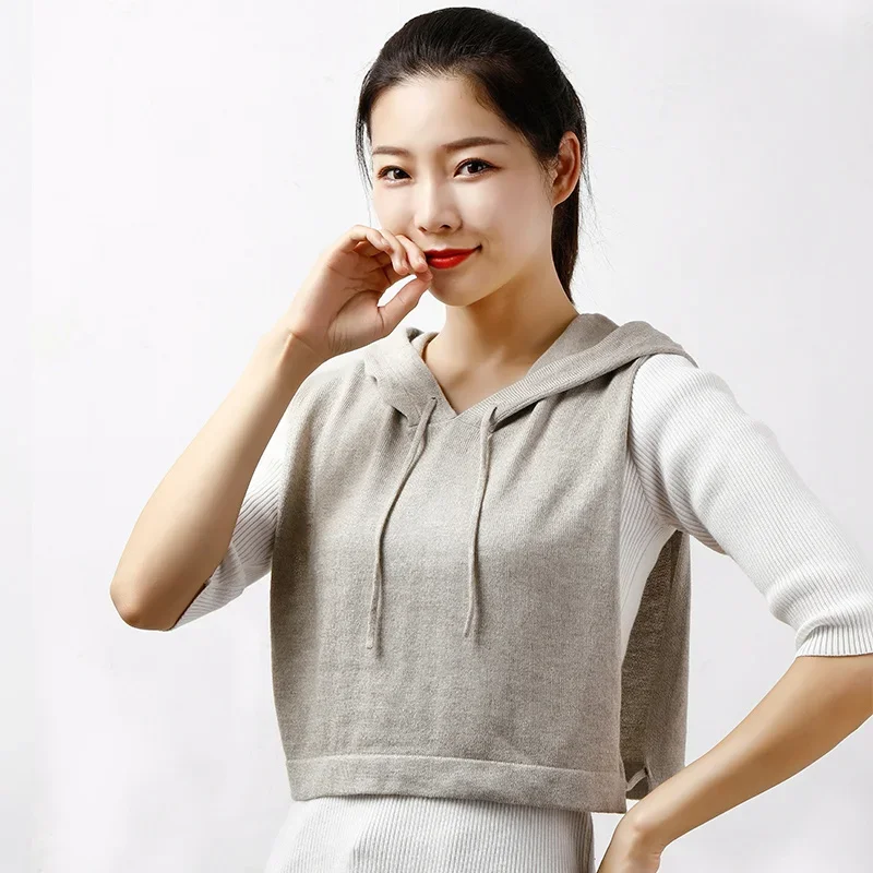 여성용 울 분리형 칼라 가짜 목 모크 후드 단색 가짜 스웨터, 여성용 터틀넥 넥웨어, 의류 액세서리