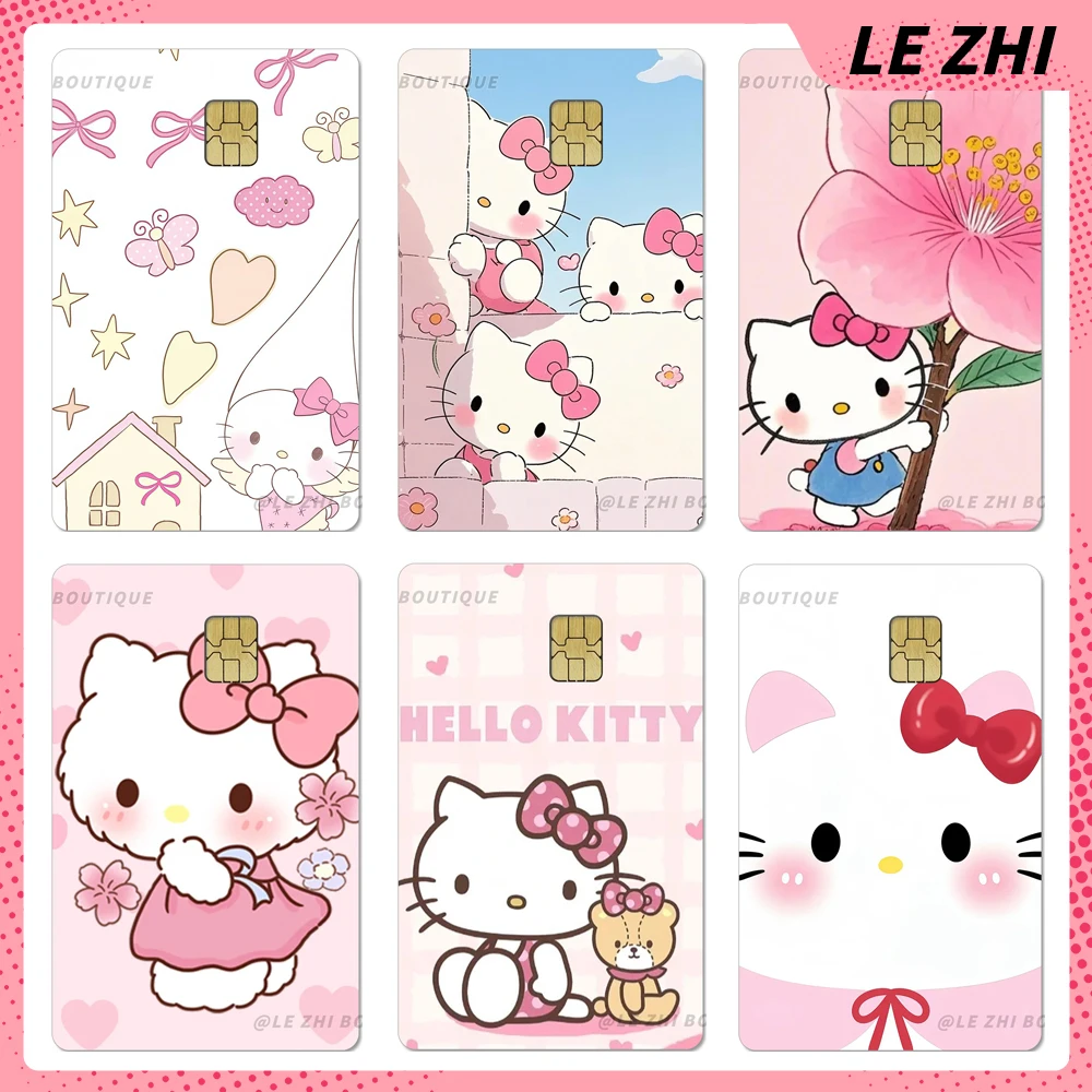 

Cartoon Kawaii Sanrio Waterproof Credit Card Skin Stickers Anime Hello Kitty Bank Card Transportation Card Sticker Decoration