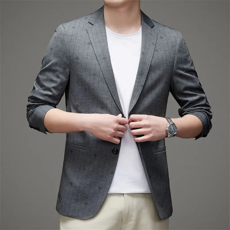 

Весенне-осенний мужской приталенный костюм Jaet, повседневная одежда для поездок на работу, простой дизайн, молодежная модная верхняя одежда, классический обычный крой