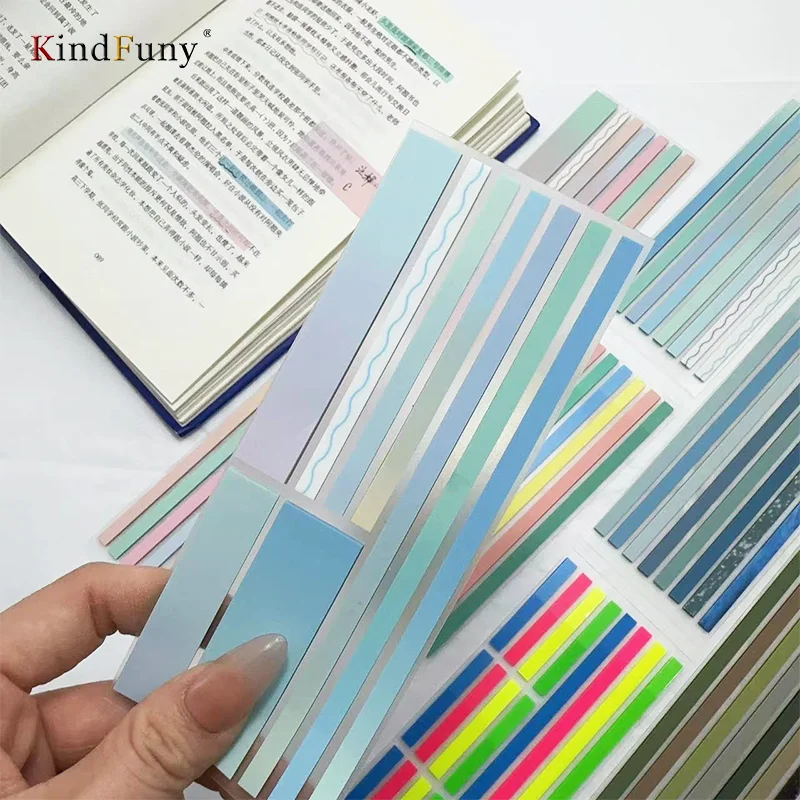 KindFuny 160 Sheets  Sticky Notes Stationery Pads Clear Notepad Waterproof Memo Pad for Journal School Office