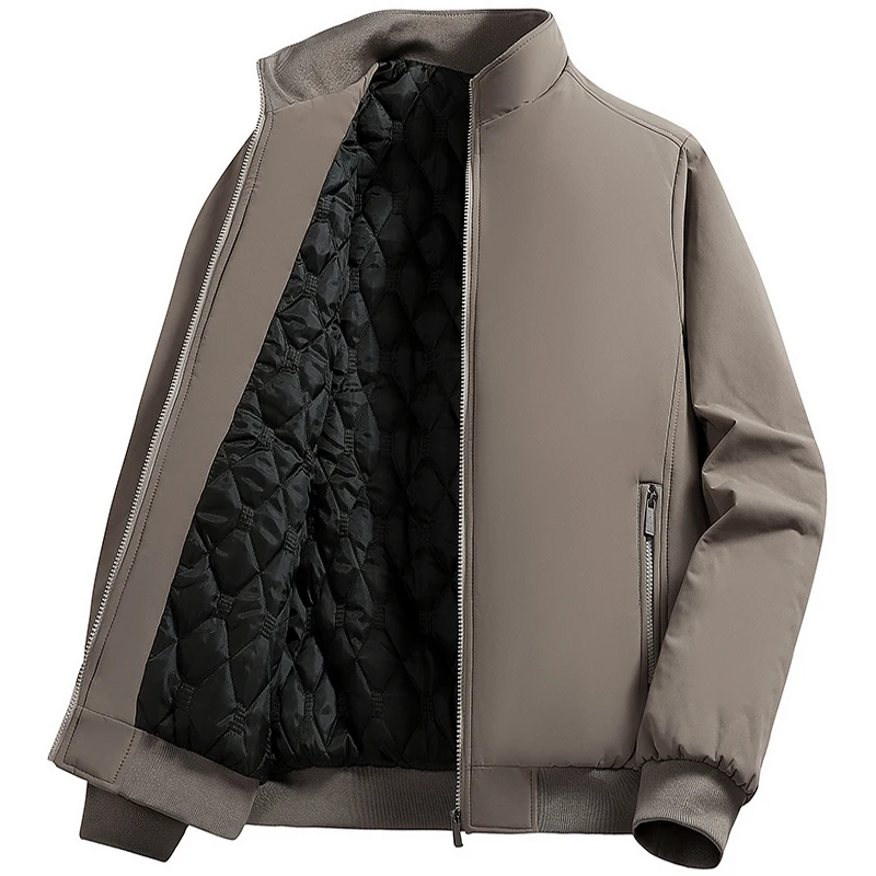 Мужская куртка с воротником-стойкой, мужская парка, зимняя новая пуховая куртка, флисовые теплые куртки, мужское деловое пальто для отдыха, бейсбольные пальто M-8XL