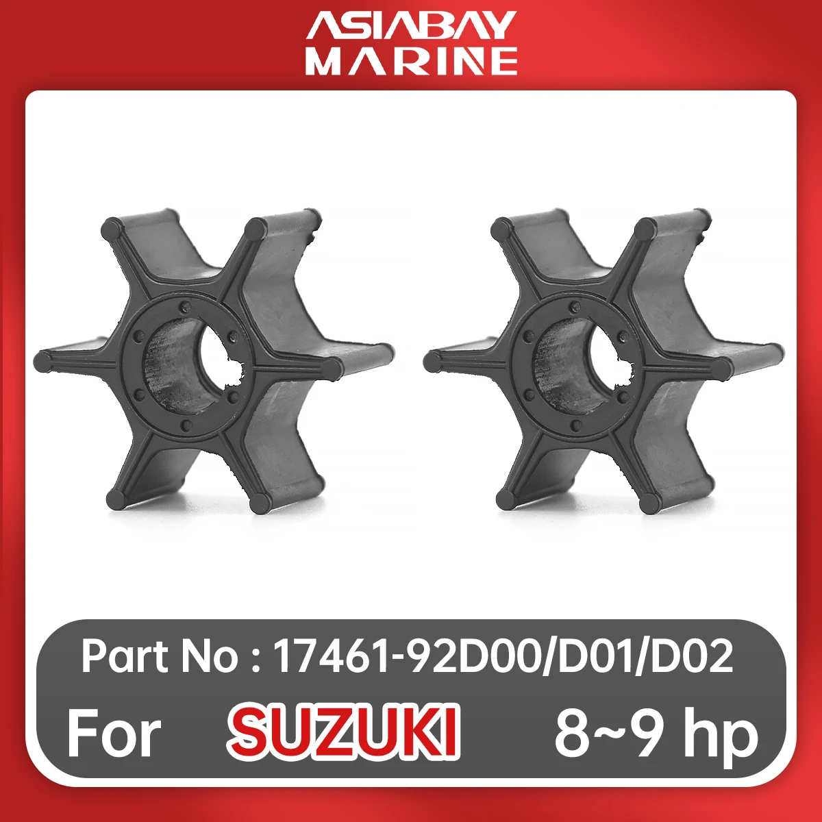

17461-92D02 DT8 DT9.9 Water Pump Impeller For Suzuki Outboard Motor Engine 8hp 9hp Boat Parts 17461-92D01 17461-92D00