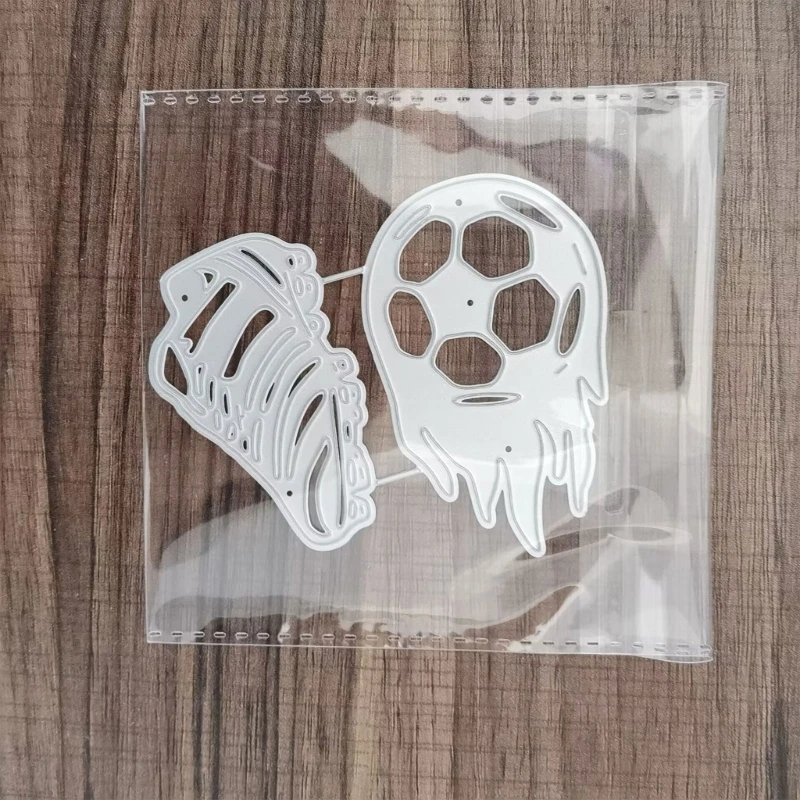 Molde metal para corte futebol, estênceis, modelo corte diy para álbum scrapbooking, cartão papel, artesanato