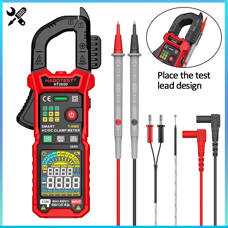 New Generation Smart Digital Clamp Meter DC/AC Current 600A True-RMS Multimeter Ammeter Voltage Temperature Capacitance Tester