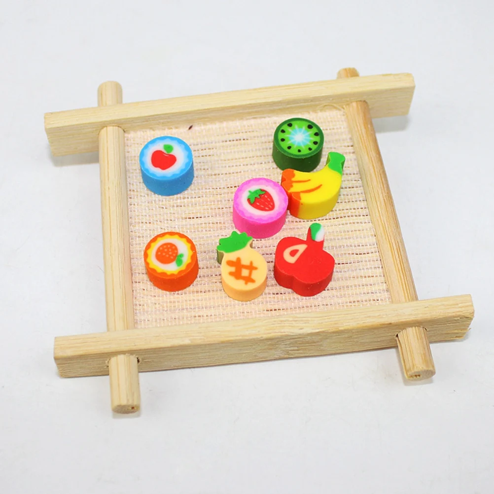 

50pcs Fruit Shaped Erasers Cute Novelty Stationery Kids Classroom Supplies Gifts Soft Non Toxic Portable Creative Toy