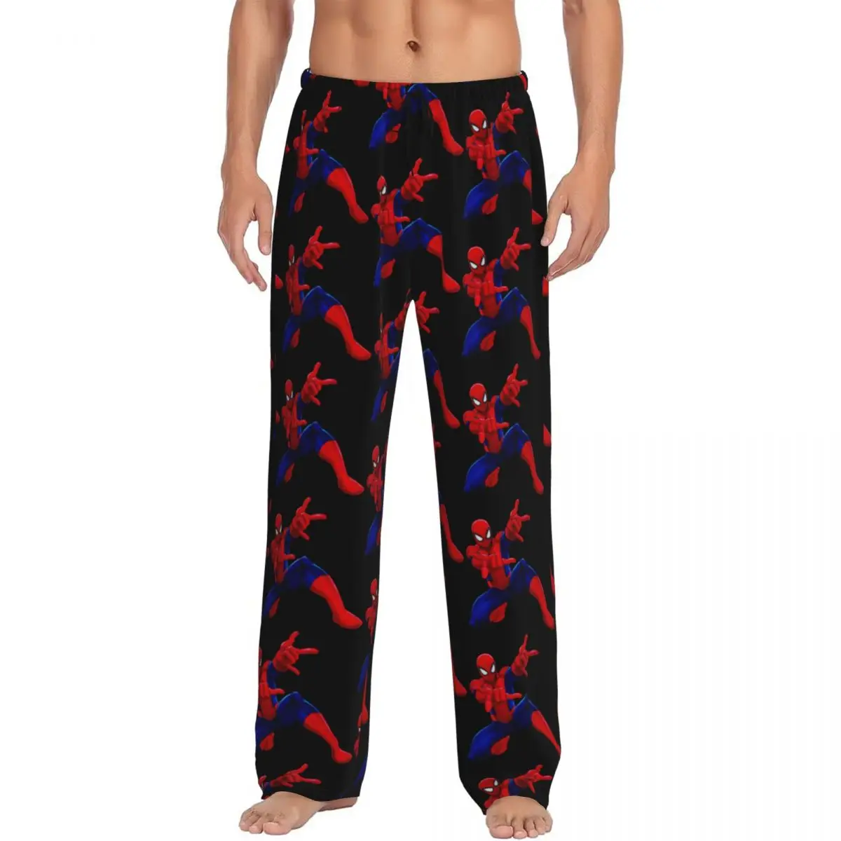 Custom Spider Man Pajama Pants for Men Sleepwear Lounge Sleep Bottoms Stretch with Pockets