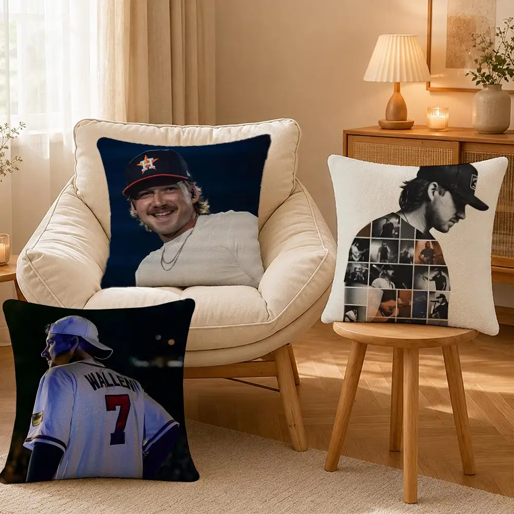 Singer Morgan Wallen Country Cushion Cover Personalized Short Plush Cushion Cover Sofa Pillowcase Bedroom Home Decor Gift