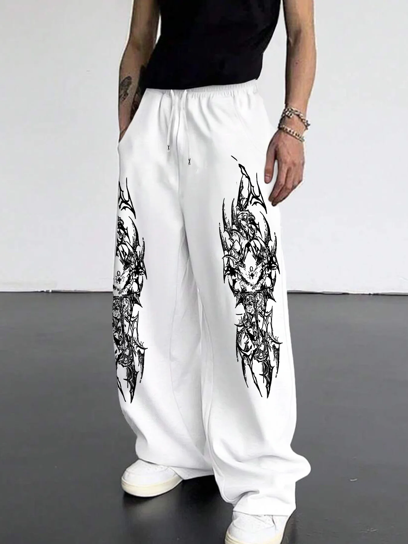 Men's Loose Gothic Dark Style Outdoor Casual Sports Pants, The First Choice for Campus Fashion Matching