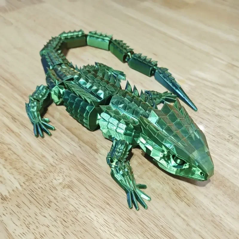 3D Printing Chameleon Model Toys Big Lizard Gecko Desktop Toys Flexible Joint Movable Ornaments for Animal Lovers Gifts