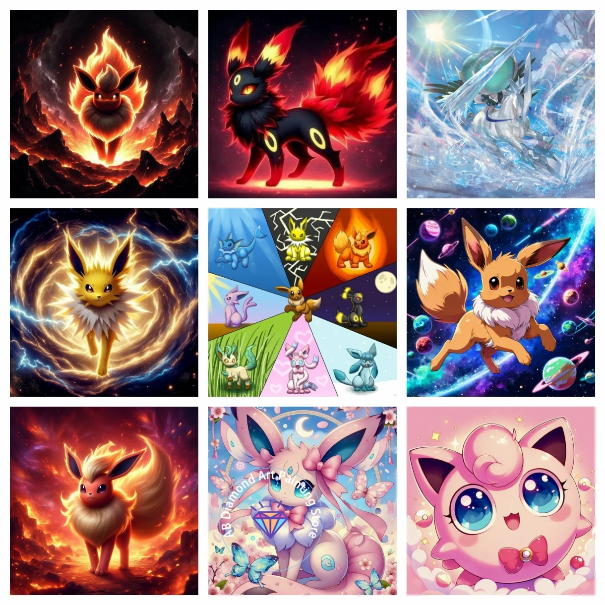 

Pokémon Cartoon Anime 5D DIY AB Diamond Painting Kit Diamond Embroidery Cross Handmade Art Gift Crafts Home Decoration