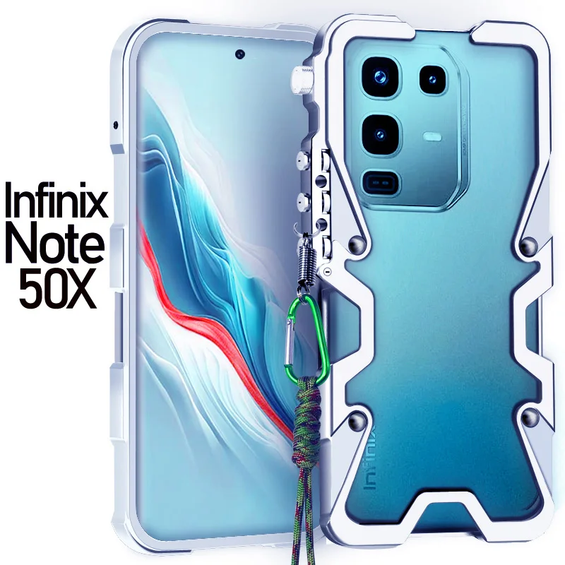 For infinix Note 50 Pro 4G Aluminum Metal Frame Bumper Phone Case For infinix Note 50S 50X Shockproof Protective Shell Cover